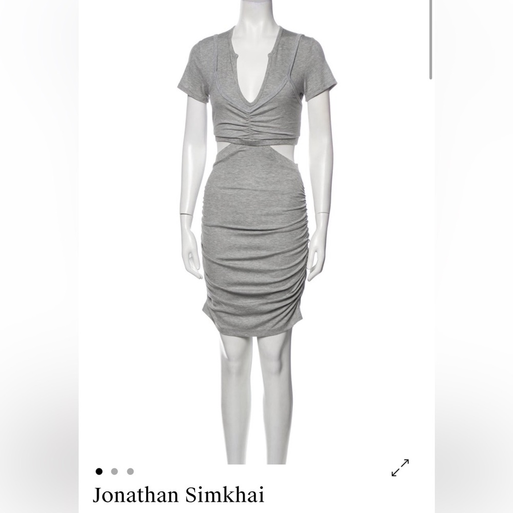 Jonathan Simkhai Gray Ruched Dress